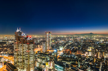 富士山と東京　夜景