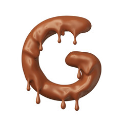 Chocolate letter G in realistic 3d render
