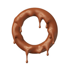 Chocolate letter O in realistic 3d render