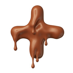 Plus symbol in chocolate realistic 3d render

