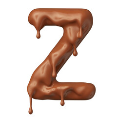Chocolate letter Z in realistic 3d render
