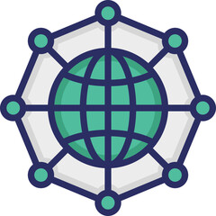 Global coverage, global network  Vector Icon which can easily modify or edit
