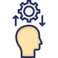 Cog, head  Vector Icon which can easily modify or edit

