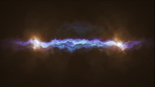 Energy flame sparkles and burns with bright flashes and smoke