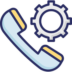 Call management, cog Vector Icon Fully Editable

