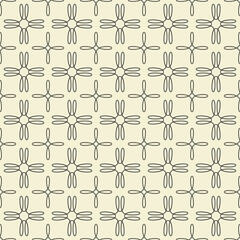 Seamless pattern with outline weave floral shapes. Abstract modern endless texture background. Vector illustration.