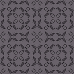 Obraz premium Seamless pattern with outline weave floral shapes. Abstract modern endless texture background. Vector illustration.