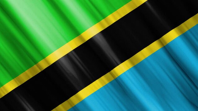 official waving flag of tanzania, independence day concept, 4K