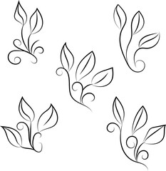 line vintage scroll items for ornate design