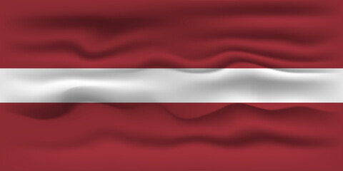 Waving flag of the country Latvia. Vector illustration.