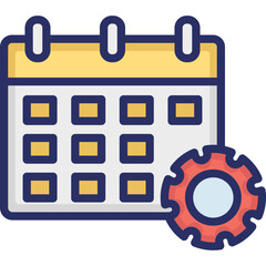 Calendar, cog Vector Icon which can easily modify or edit
