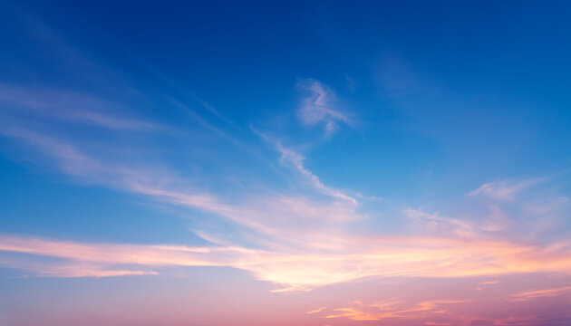 Beautiful  bright sunset sky with clouds. Sunset sky background