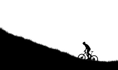 Fototapeta na wymiar silhouette of a cyclist on the road