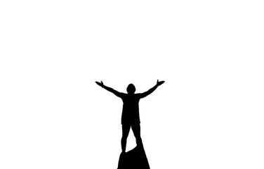 Fototapeta na wymiar silhouette of a person with arms raised
