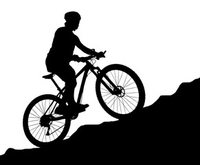 Fototapeta na wymiar silhouette of a person riding a bicycle