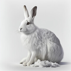 Arctic Hare full body image with white background ultra realistic



