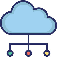 Cloud computing, cloud service Vector Icon
