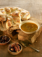 Soup with Ramadan pita bread