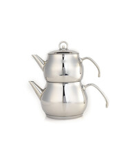 steel teapot isolated