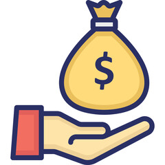 Dollar, earning Vector Icon

