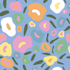 Abstract flower posters  Trendy botanical wall arts with wild floral plants, leaf in hippie style. Modern naive groovy funky interior decorations, paintings. Colorful flat vector illustrations