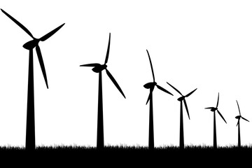 wind power plant On a white background, simple for decorating projects.
