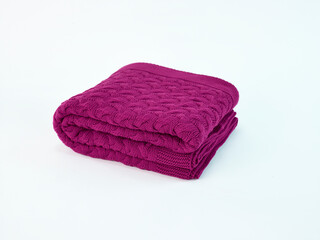 folded blanket on white background