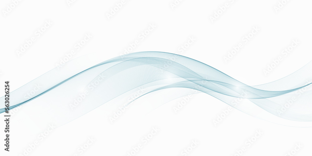 Poster White background with transparent smoky vector wave.