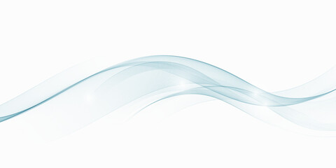 White background with transparent smoky vector wave.