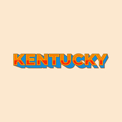 Kentucky State Country Vector, Retro Vintage Lettering Design