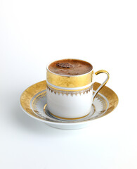 Turkish coffee cup on white background