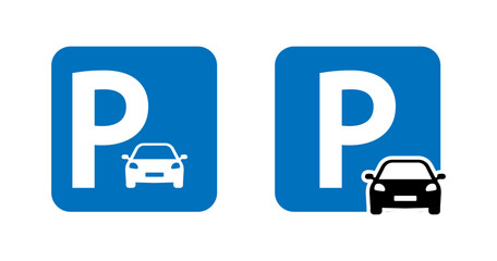 Parking icon. Parking zone. Sign parking for cars. Parking space. Vector illustration.