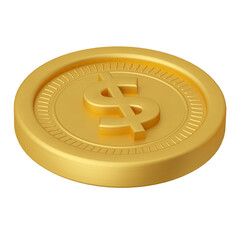 Money coin in realistic 3d render