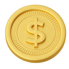 Money coin in realistic 3d render