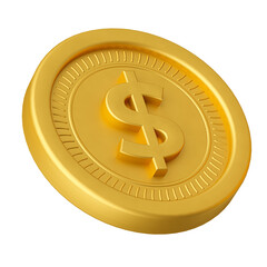 Money coin in realistic 3d render