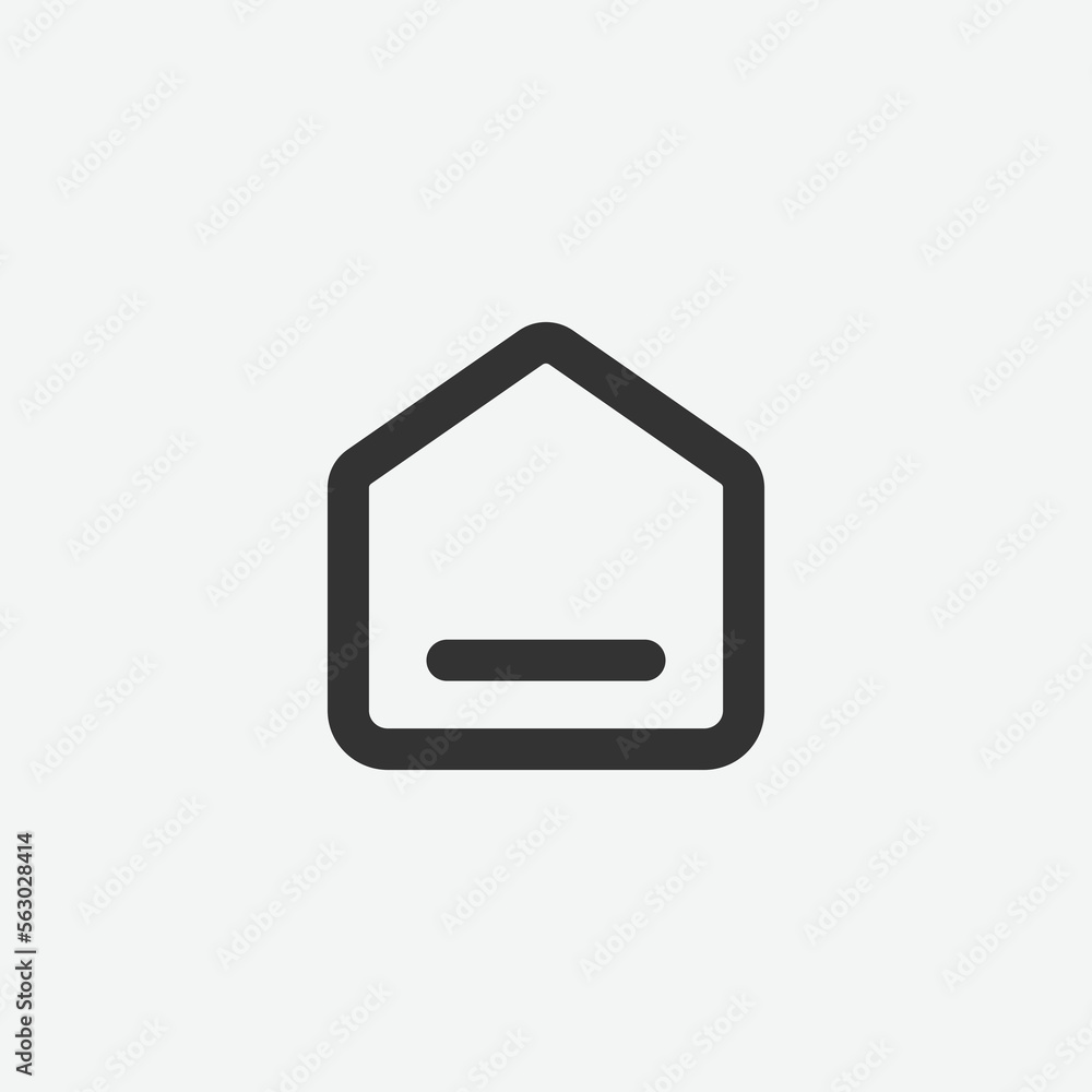 Poster set of home button vector icon. black home page icon. home button linear icon, vector illustration.