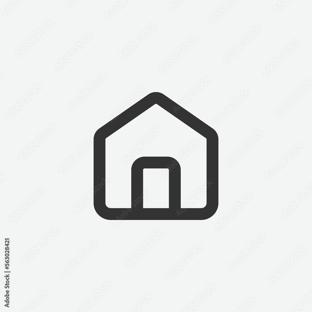 Poster set of home button vector icon. black home page icon. home button linear icon, vector illustration.