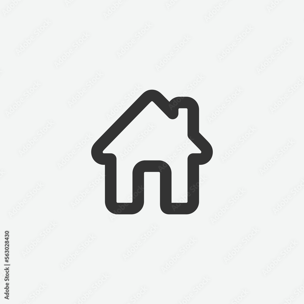 Poster set of home button vector icon. black home page icon. home button linear icon, vector illustration.