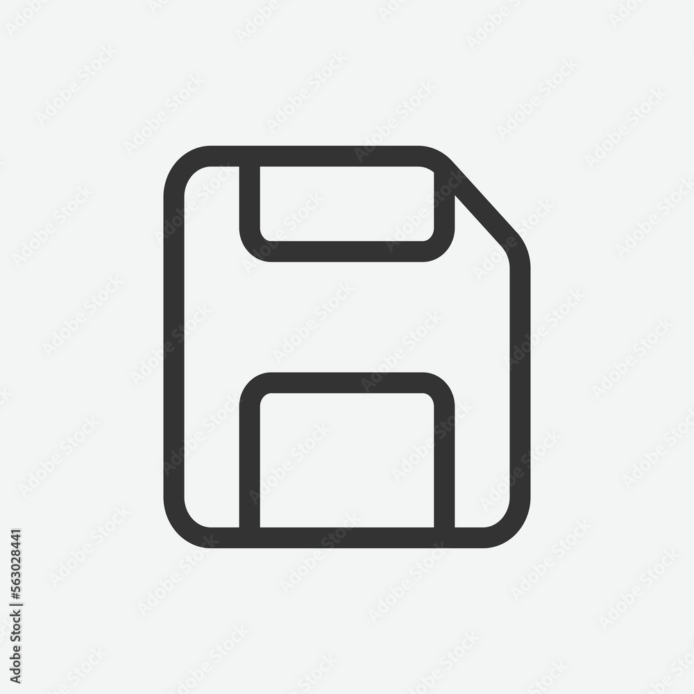 Aufkleber outline floppy disk icon. linear diskette sign, memory vector icon. online data storage, memory devi