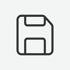 Outline floppy disk icon. Linear diskette sign, memory vector icon. Online data storage, memory device, save files and backup