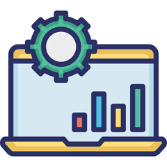 Analysis, bar graph Vector Icon
