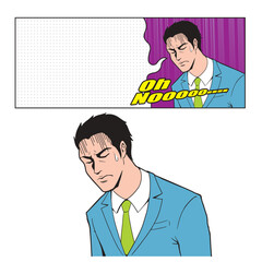 アメコミタッチの悩むビジネスマン