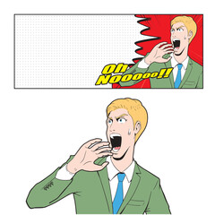 アメコミタッチの驚くビジネスマン