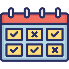 Attendance, attendance sheet Vector Icon

