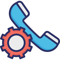 Call management, cog Vector Icon


