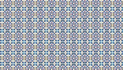 old Arabic and Islamic, floor ceramic and mosaic pattern design 