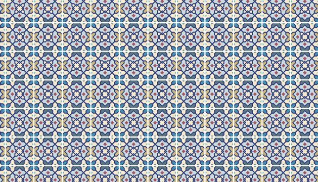 old Arabic and Islamic, floor ceramic and mosaic pattern design 