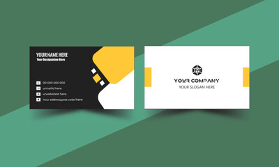  Modern Corporate Business Card Template, Horizontal Simple Clean Layout Design Template. Luxury business card, Elegant business card, Double side creative business card