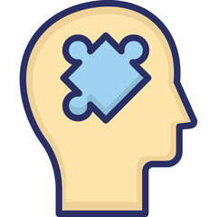 Head, jigsaw, Vector Icon

