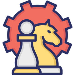 Chess knight, chess pawn Vector Icon

